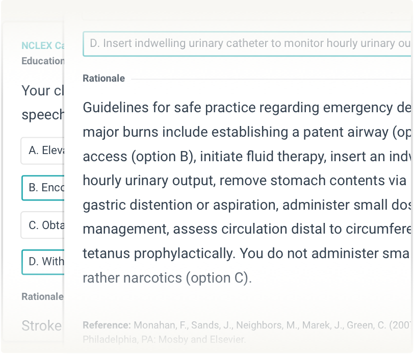 Access your NCLEX style questions and rationale