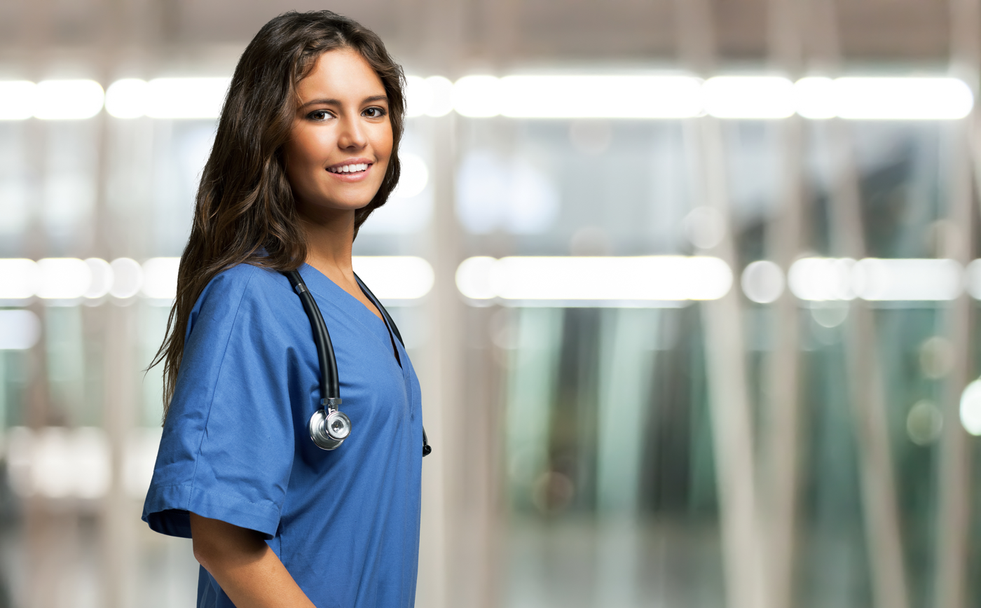 Portrait of nurse in shock unit