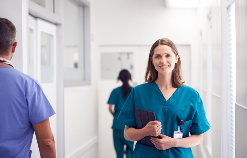 Nurse on fluid and electrolyte floor